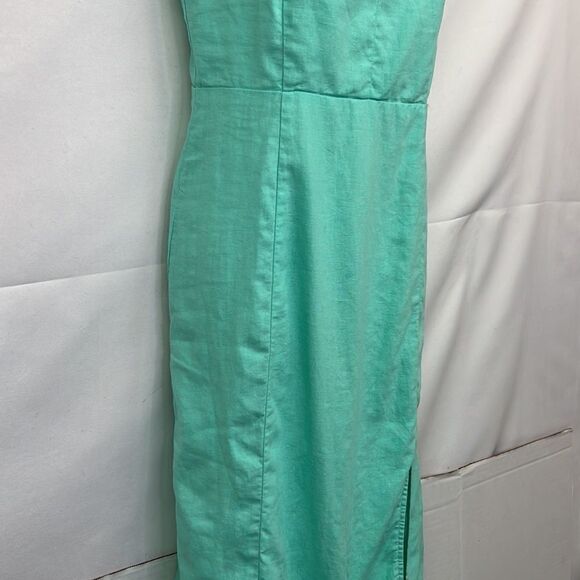 J.Crew Factory Linen Blend Slip Midi dress in sun washed mint NWT size 2 - Picture 4 of 14